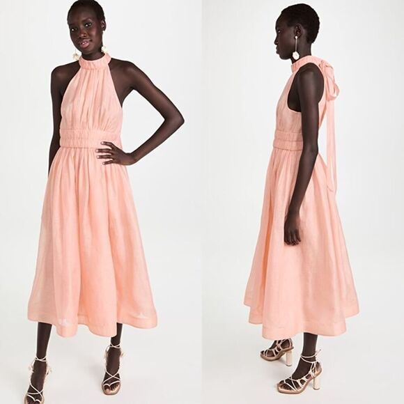 ZIMMERMANN Rhythmic Halter Midi Dress 2/US6 - Picture 4 of 9